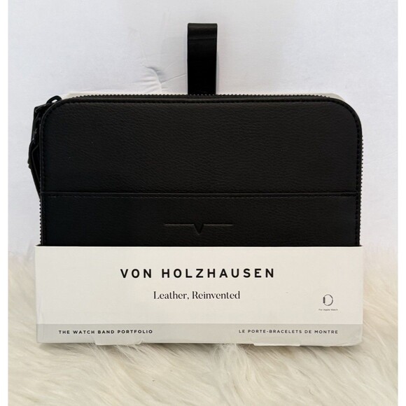 Von Holzhausen Watch Band Portfolio for Apple Zipper Case Leather Black - Picture 8 of 15